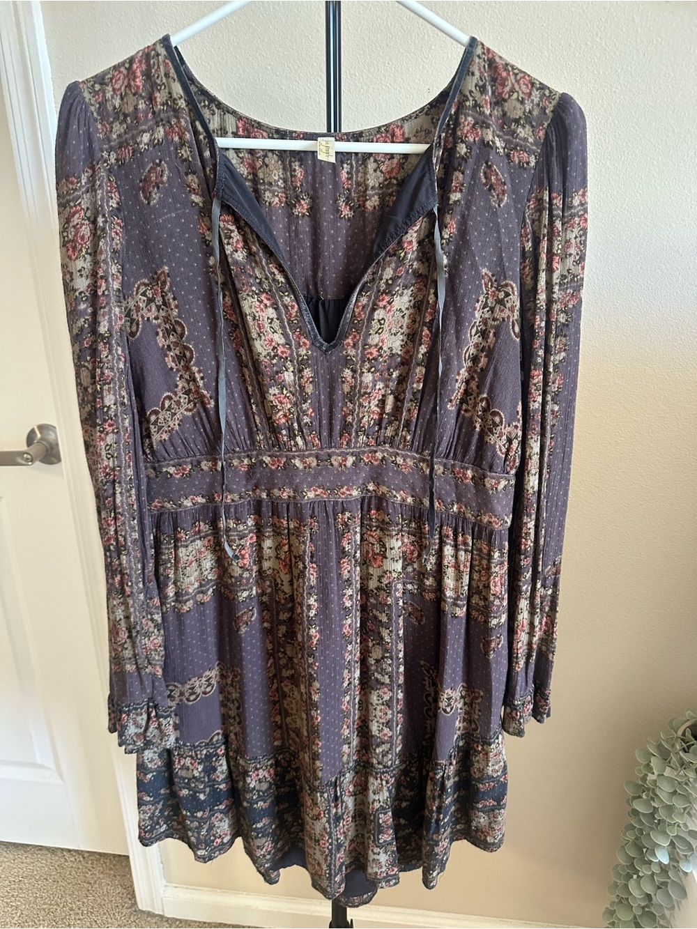 Free People Navy Floral Boho High-Low Dress - Picture 2 of 8
